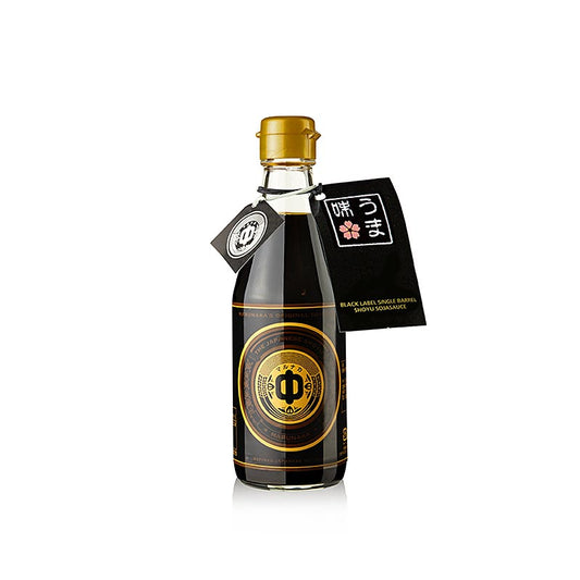 Bouteille de 300 ml de sauce soja Shoyu Black Label Single Barrel de Marunaka, Japon (English)