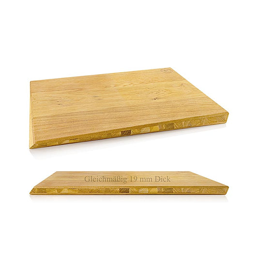 Planche à découper en chêne de qualité supérieure, 430x300x19 mm, Mario Kotaska, élégante et durable, idéale pour préparer et servir des plats, un point de mire intemporel dans la cuisine