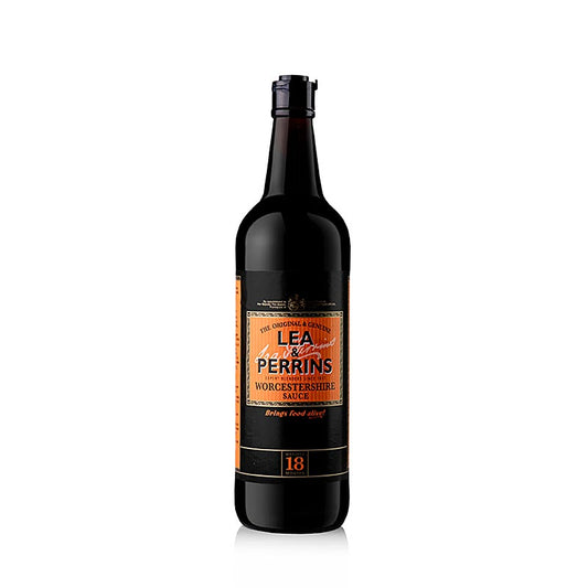 Sauce Worcestershire, Lea & Perrins, 568 ml - Un classique authentique de la cuisine britannique, mûri dans des fûts en bois, avec du vinaigre, de la pâte d'anchois, du tamarin et des épices, utilisable de multiples façons pour les marinades, les dressings, les soupes et les ragoûts