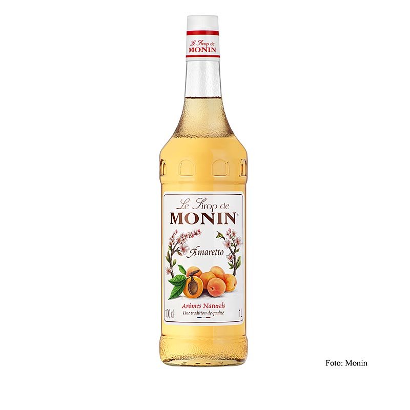 Sirop d'amaretto Monin, 1 litre, parfait pour les cocktails, le café, les glaces et les gâteaux