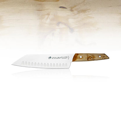 Couteau Santoku VIVUM, à lame cannelée, avec manche en bois, 18cm, DICK, 1 pc