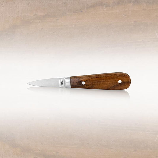 Couteau à huîtres, manche en bois, lame large, 6cm, 1 pc