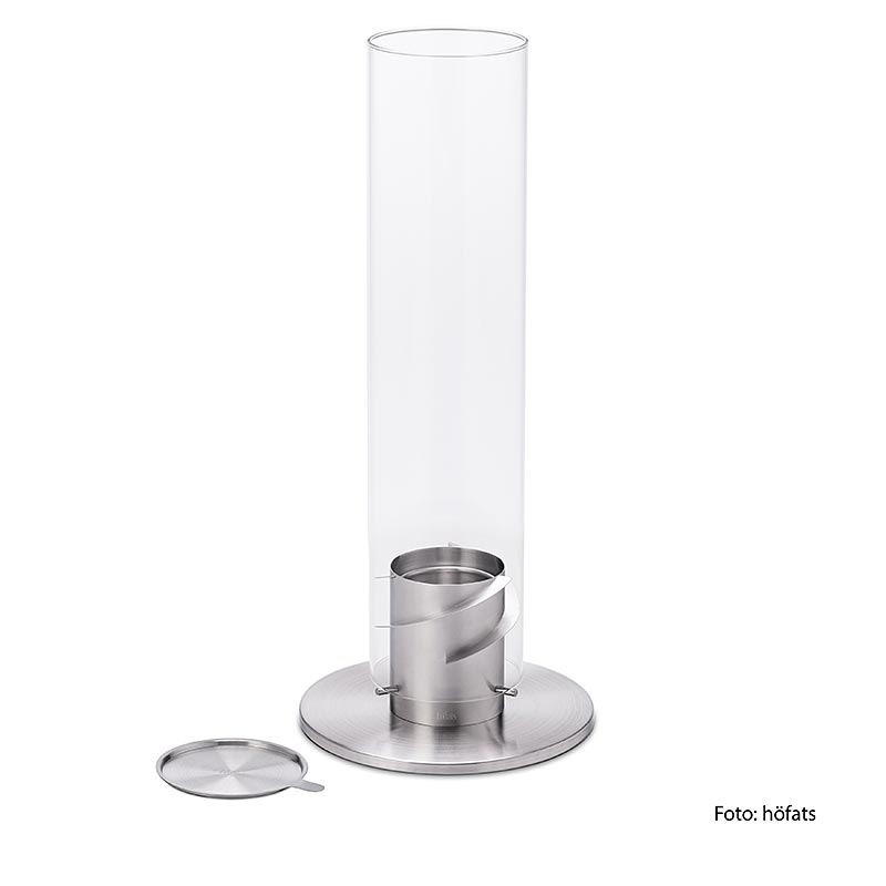 Feu de table SPIN 120 en argent, élégante vasque à feu et torche de jardin en acier inoxydable de qualité supérieure Crée une atmosphère chaleureuse et accueillante dans le jardin ou sur la terrasse