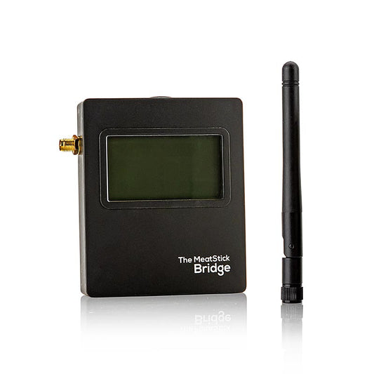 Le MeatStick WiFi Bridge (BR630) permet de connecter sans fil votre thermomètre MeatStick à votre smartphone ou tablette pour surveiller la température de vos aliments partout et à tout moment Convient pour les appareils iOS et Android, avec une portée allant jusqu'à 30 mètres Indispensable pour tout cuisinier amateur sérieux ou professionnel de la restauration