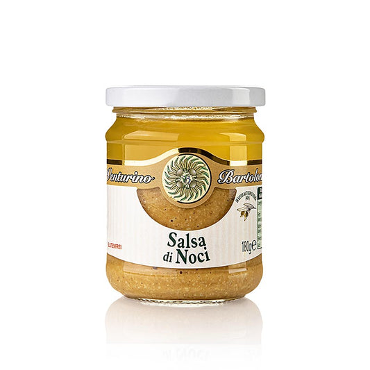 Salsa di Noci - Sauce aux noix, Venturino, 180 g : Sauce aux noix artisanale à base de noix grillées, parfaite pour les pâtes, le risotto, la viande et les légumes.