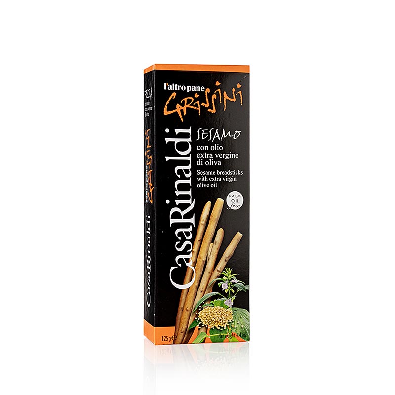 Grissini croustillants au sésame, 125g, de Casa Rinaldi, en boîte de 125g