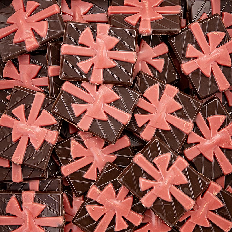 Boucles de chocolat rouge de Dobla, idéales pour décorer les pâtisseries, les gâteaux et les desserts 250 pièces, 30x36 mm, 620 g