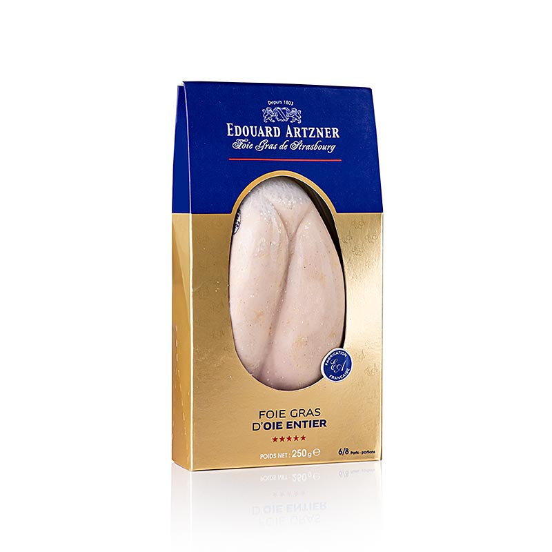 Foie Gras d'Oie Entier, 250 g, de Feyel, en forme de foie, produit de qualité supérieure