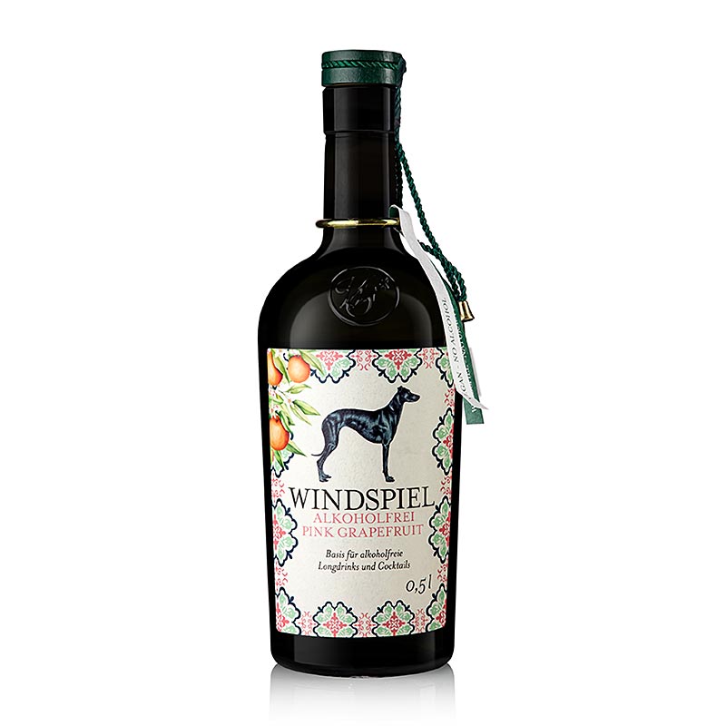 Une bouteille de 500 ml de Windspiel sans alcool PINK GRAPEFRUIT avec du gin rafraîchissant et sans alcool, parfait pour les cocktails d'été et les soirées de détente.