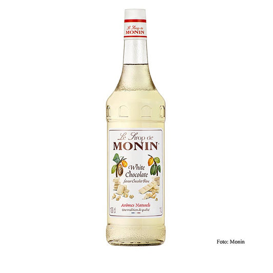 Sirop de chocolat blanc Monin 1:8, 1 l - Sirop de haute qualité pour les boissons chaudes, les desserts et les gâteaux, au goût riche et crémeux de chocolat blanc, suffisant pour jusqu'à 80 portions