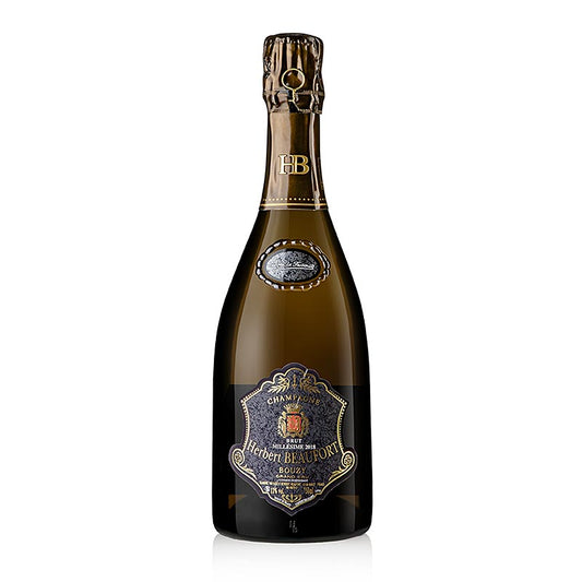 Champagne HBeaufort 2018 La Favorite Grand Cru Extra Brut 0,75 l, 750 ml - une bouteille de champagne luxueuse et élégante du vignoble H Beaufort