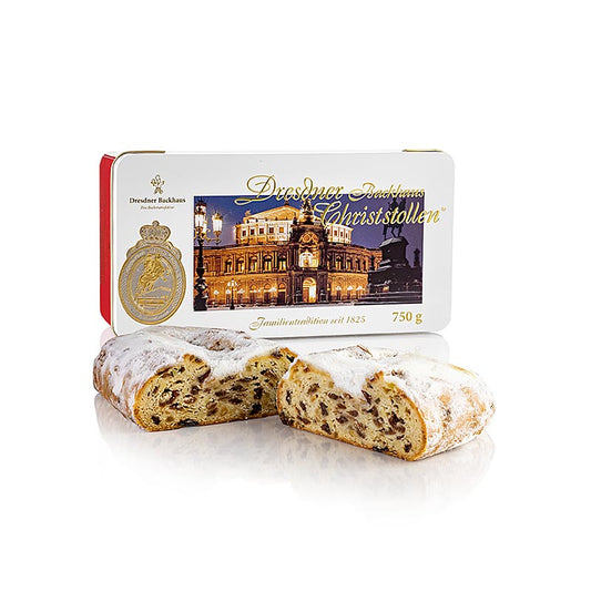 Dresdner Backhaus Christstollen, IGP, dans une boîte décorative, 750 g