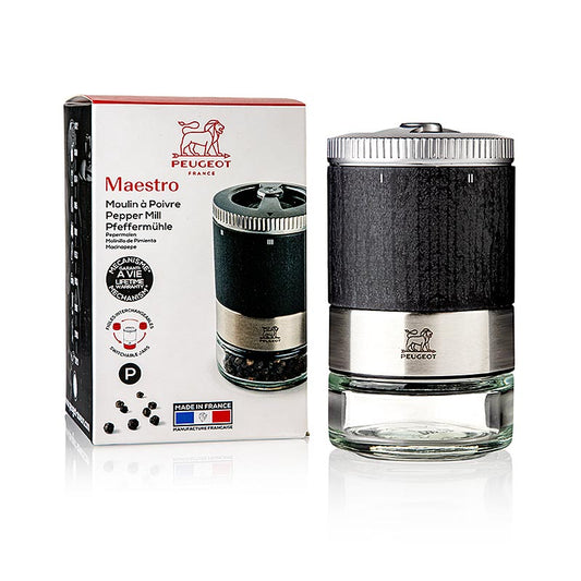 Moulin à poivre MAESTRO U'SELECT, 11cm, mouture réglable, Peugeot - Moulin à poivre de haute qualité avec réglage précis de la mouture pour les gourmets