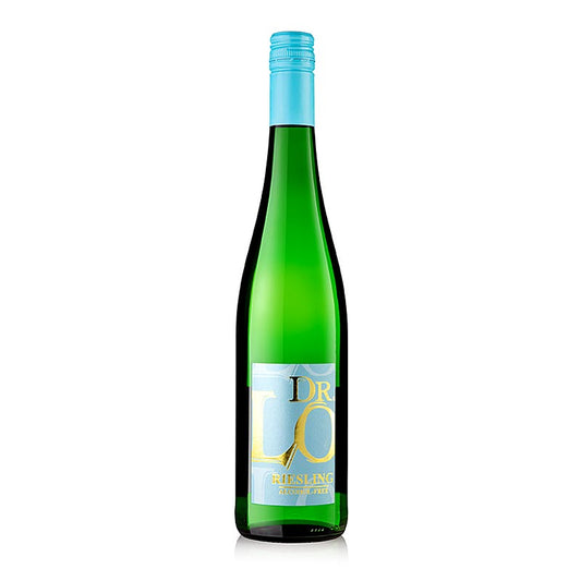  DrLO Riesling, vin sans alcool, goût caractéristique d'un riesling de Moselle, acidité équilibrée, douceur discrète, idéal à déguster sans alcool