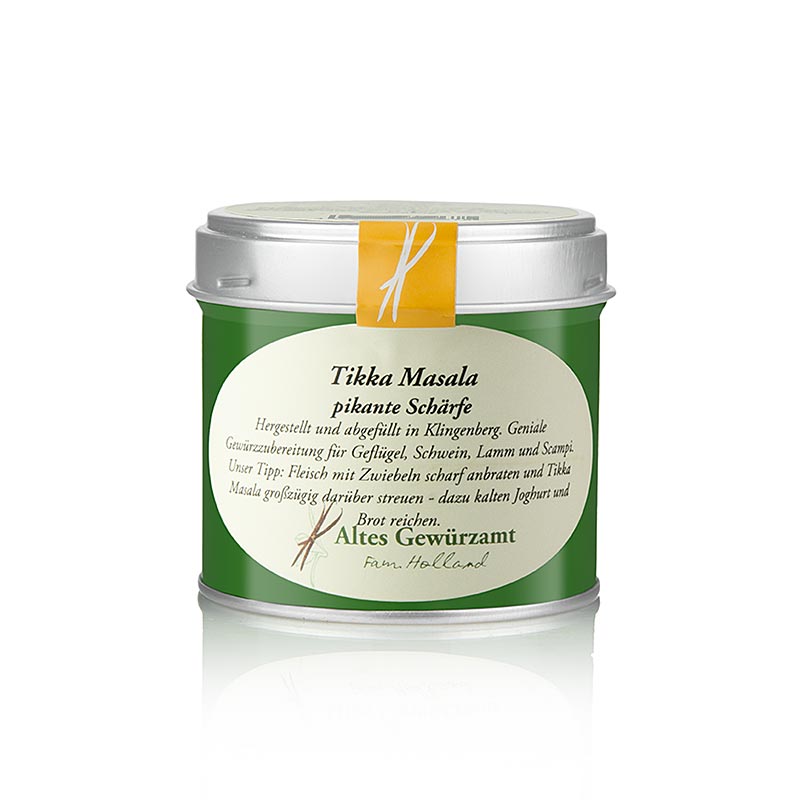 Préparation d'épices Tikka Masala (piquante), Altes Gewürzamt, 85 g - Mélange piquant de coriandre, de cumin et de piment pour des currys indiens authentiques Convient pour la viande, les légumes et les plats végétariens