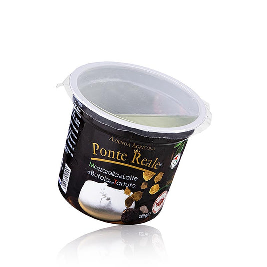 Mozzarella de bufflonne à la truffe, Ponte Reale, 300 g - Délicatesse de luxe à base de véritable mozzarella de bufflonne italienne et d'un goût délicat de truffe, parfaite pour les occasions spéciales et les créations gourmandes