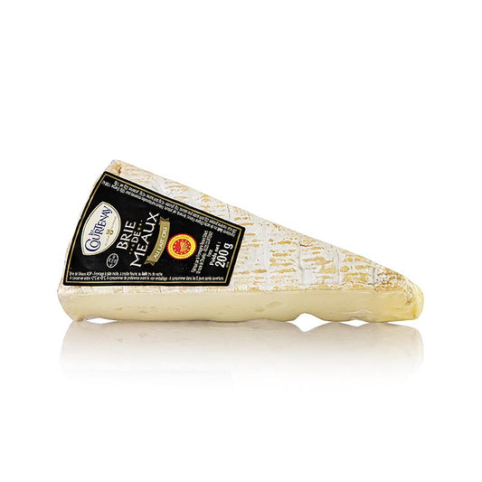 Brie de Meaux AOP/gU, fromage au lait cru à pâte molle, 200 g - Un fromage français riche à pâte molle au lait cru, à la texture crémeuse et au goût incomparable, fabriqué en Île-de-France Idéal pour être dégusté sur une baguette, dans le cadre d'un plateau de fromages ou pour agrémenter vos plats préférés