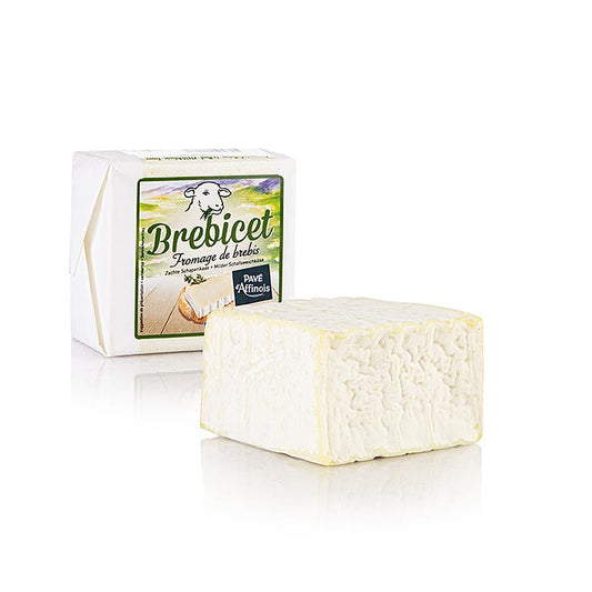 Brebicet, fromage au lait de brebis à pâte molle, 125 g - Fromage artisanal à la texture crémeuse et au goût subtil, idéal pour le goûter ou sur une baguette fraîche.