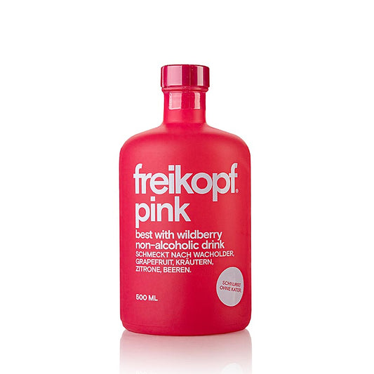Bouteille de 500 ml de Freikopf Pink Beast avec wildberry, sans alcool, idéale pour la route ou la maison