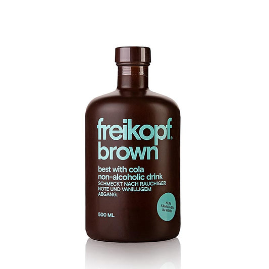 Bouteille de coca brun Freikopf de 500 ml, sans alcool, idéal comme boisson mélangée ou boisson rafraîchissante pour les occasions spéciales