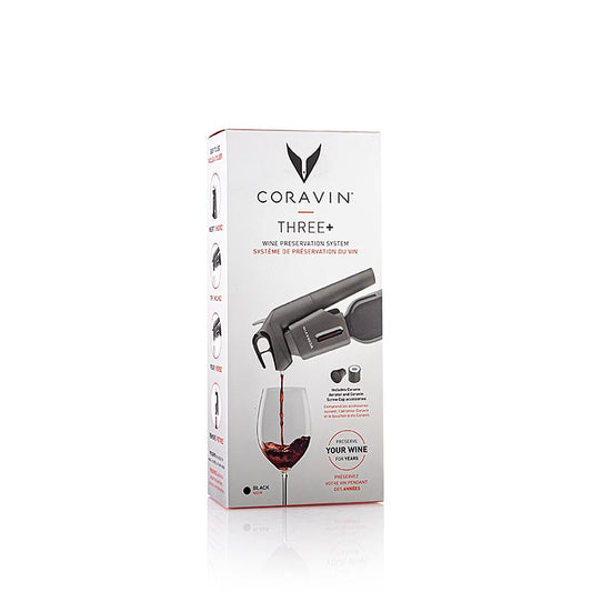 Coravin Timeless Three+ Système de conservation du vin, comprenant 6 accessoires, permet de déguster ses vins préférés sans retirer le bouchon grâce à la technologie innovante de l'aiguille Contient 3 capsules Coravin pour conserver le vin frais jusqu'à 4 semaines Parfait pour les amateurs de vin qui souhaitent déguster un verre sans avoir à ouvrir toute la bouteille Une expérience unique du vin avec Coravin