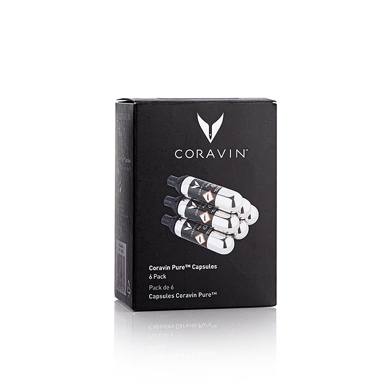 Coravin Wine Access System - Capsules, avec gaz argon (A65), 6 pcs - Système professionnel pour la conservation des bouteilles de vin avec des capsules de gaz argon de haute qualité