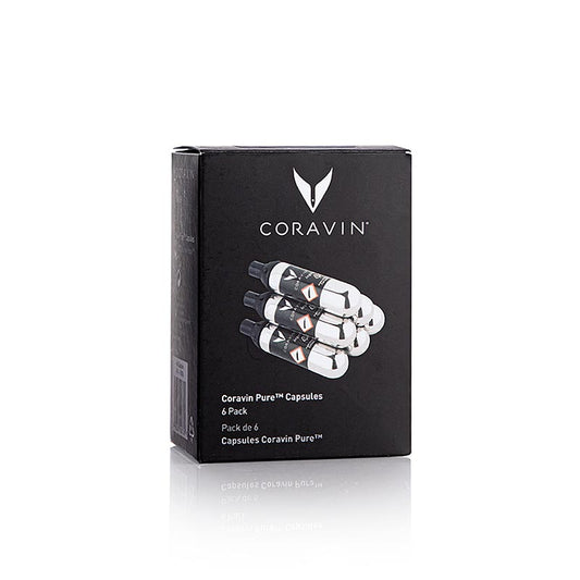 Coravin Wine Access System - Capsules, avec gaz argon (A65), 6 pcs - Système professionnel pour la conservation des bouteilles de vin avec des capsules de gaz argon de haute qualité