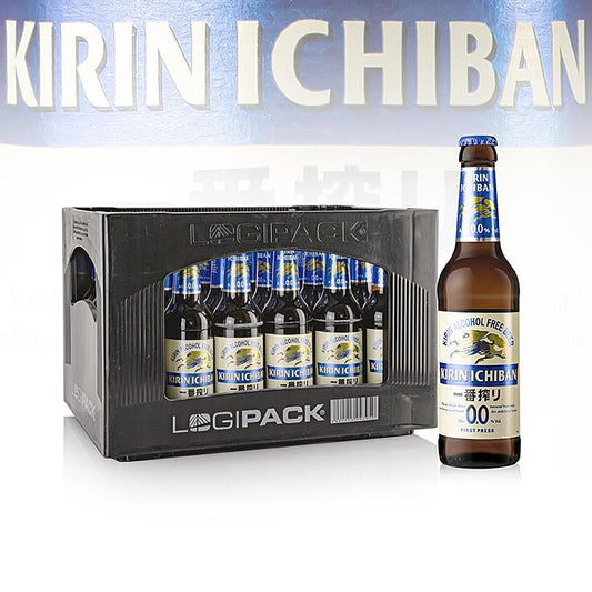Kirin Free 00% Bière sans alcool, 24x 330ml, OG, 7,92 l, 24 x 330ml - Bière sans alcool rafraîchissante au goût authentique de bière, emballage pratique de 24 bouteilles, parfait pour toute occasion Acheter maintenant en Suisse