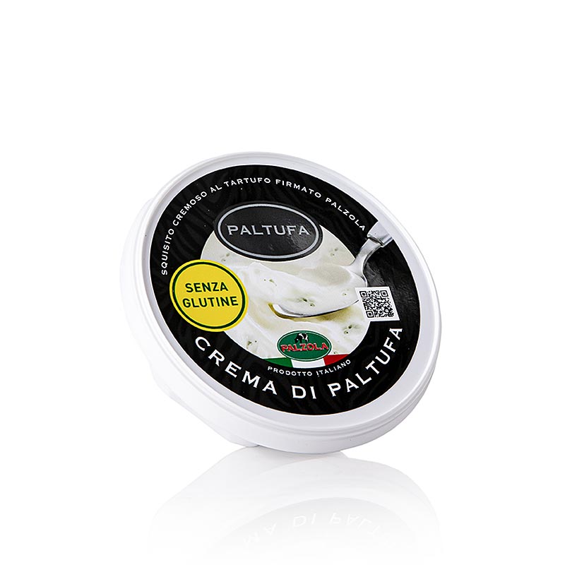 Crema di Paltufa, à la truffe et au gorgonzola, Palzola, 125 g : Crème de fromage de luxe à base de truffes soigneusement sélectionnées et de véritable gorgonzola italien, emballée dans un pot pratique de 125 g Convient comme pâte à tartiner, dip ou ingrédient pour vos plats préférés Idéal pour les cuisiniers amateurs et professionnels