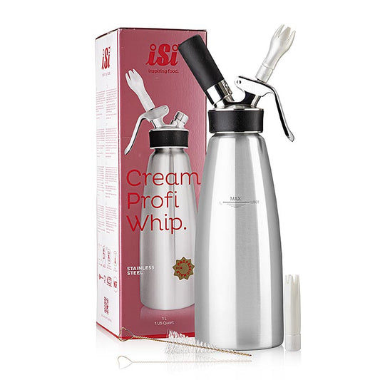 Espuma Sprayer professionnel en acier inoxydable de ISI Gastro Cream, 1 pièce, pour la préparation de boissons mousseuses et de desserts crémeux