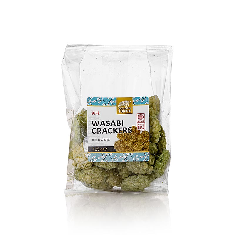 Barsnack - Crackers au wasabi, 125 g : Crackers croustillants et épicés au goût de wasabi, idéaux pour les pauses snack, les fêtes et comme accompagnement, disponibles en Suisse