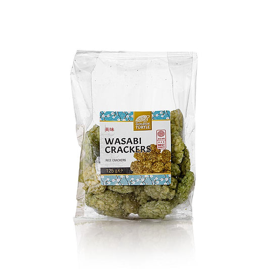 Barsnack - Crackers au wasabi, 125 g : Crackers croustillants et épicés au goût de wasabi, idéaux pour les pauses snack, les fêtes et comme accompagnement, disponibles en Suisse