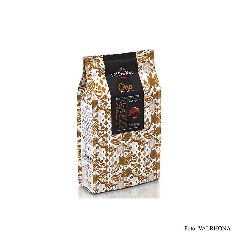 Valrhona OQO, couverture à base de fèves de cacao entières, 73 % de cacao, bloc (40981), 3 kg | Couverture, moules à chocolat, produits chocolatés | thungourmet