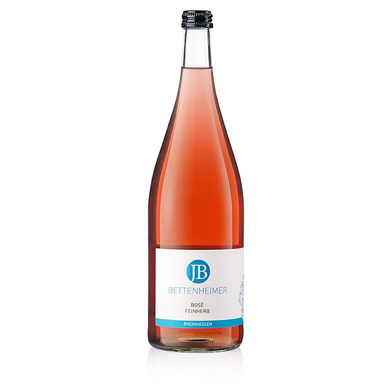 Bettenheimer 2023 Rose feinherb vin de rose QW Rheinhessen 1,0l litre Vegan, 1 l - Image d'une bouteille d'un litre du vin de rose végétalien Bettenheimer 2023 Rose feinherb du vin de qualité de Rheinhessen