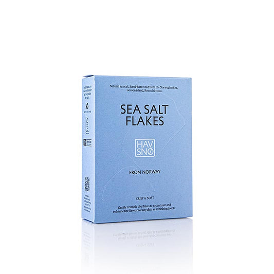Flocons de sel marin dans une boîte en carton décorative, fabriqués en Norvège, 175 g