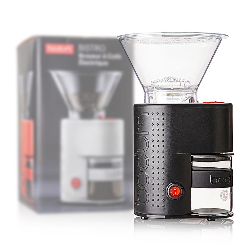 Moulin à café électrique Bodum Bistro en noir avec broyeur conique et puissance de 160W