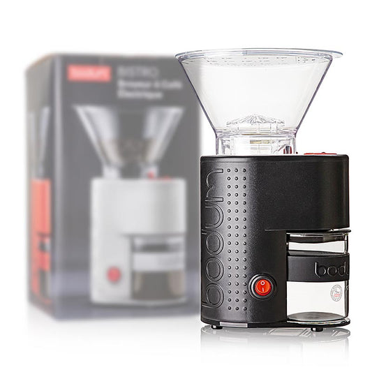 Moulin à café électrique Bodum Bistro en noir avec broyeur conique et puissance de 160W