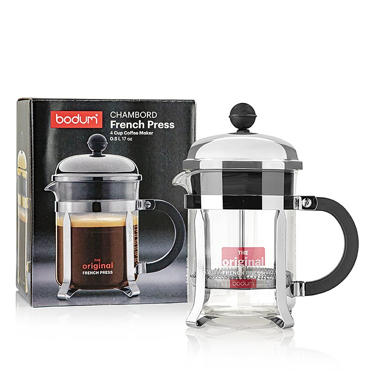 Cafetière Bodum Chambord en acier inoxydable chromé d'une contenance de 500 ml