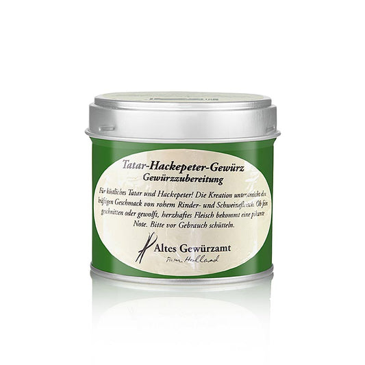 Tatar Hackpeter Gewürz, Altes Gewürzamt, 80 g - mélange d'épices pour un goût authentique de steak tartare classique, parfait pour les cuisiniers amateurs et les amateurs de plats raffinés