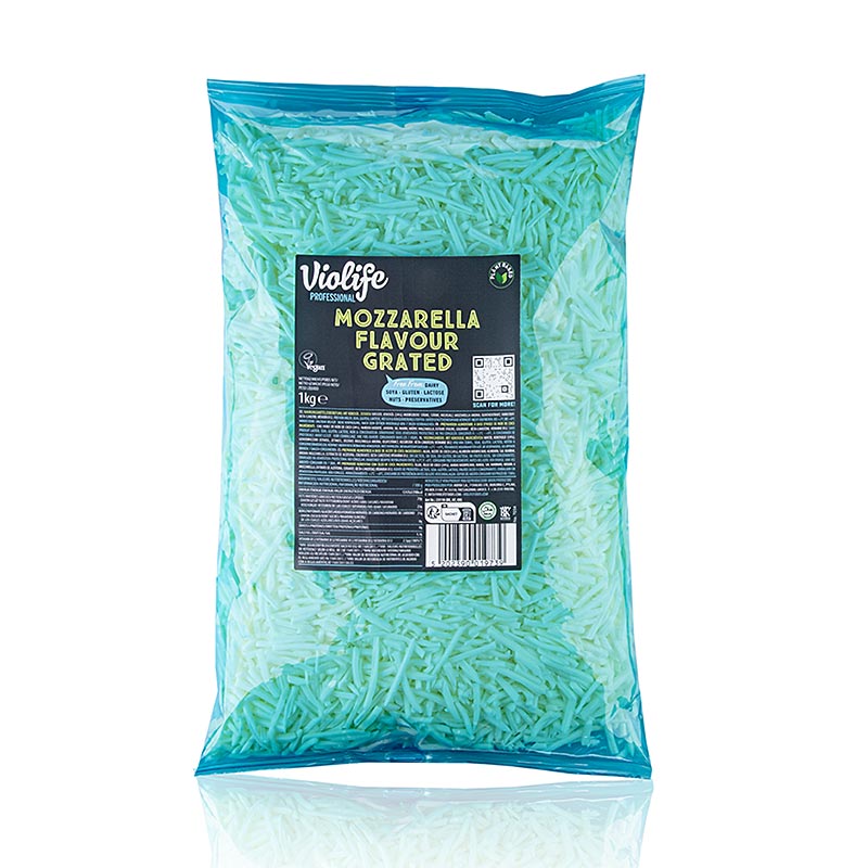 Violife - Goût mozzarella, râpé, alternative végétalienne au fromage, 1 kg - Une alternative végétalienne délicieuse et crémeuse à la mozzarella, parfaite pour les pizzas et les pâtes, idéale pour les végétaliens et les personnes intolérantes au lactose, dans un emballage pratique de 1 kg pour une utilisation régulière en cuisine