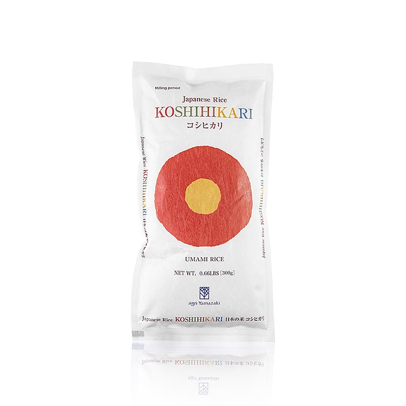 Paquet de 300 g de riz Koshihikari Umami à grain rond pour sushi d'Agri Yamazaki, parfait pour la préparation de plats japonais de haute qualité