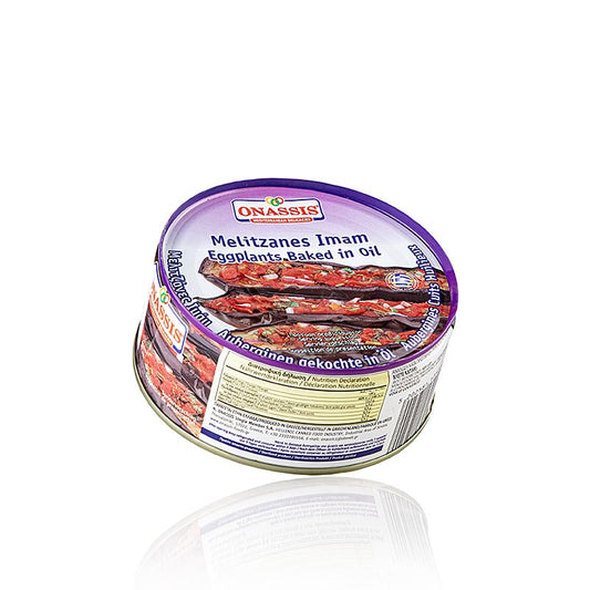 Aubergines à la sauce tomate, Onassis, 280 g - Plat grec traditionnel dans une délicieuse sauce tomate, parfait comme accompagnement ou plat principal