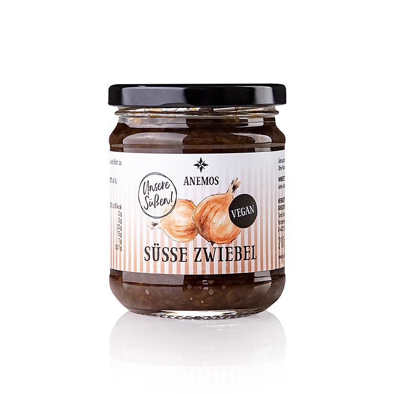 Oignon doux, pâte à tartiner, Anemos, 210 g - Pâte à tartiner artisanale et délicate aux oignons doux, parfaite pour tartiner sur du pain ou accompagner du fromage, pour une expérience gustative de luxe