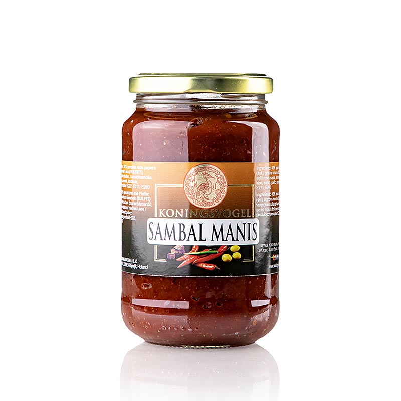 Sambal Manis, Koningsvogel, 375 g - pâte de piment indonésien épicée dans un emballage pratique