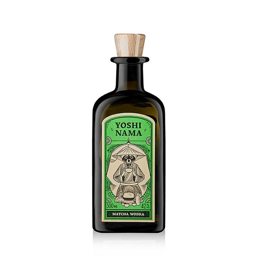 Bouteille de vodka matcha Yoshi Nama à 42% vol. d'alcool, fabriquée en Allemagne, 500 ml