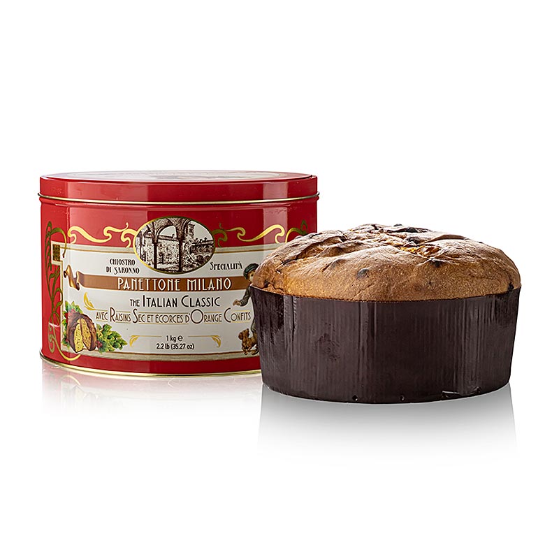 Gâteau de Noël Panettone Classique, Vintage Memorie, boîte métallique, Lazzaroni, 1 kg