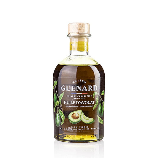 Huile d'avocat, vierge, Guénard, 240 ml - huile pressée à froid, de qualité supérieure, pour une alimentation saine et les soins de la peau