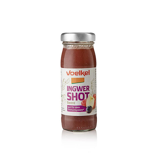 Voelkel Shot de gingembre et de baies, BIO, Vegan, 95 ml - Shot de gingembre et de baies bio, sain et rafraîchissant, pour une alimentation végétalienne