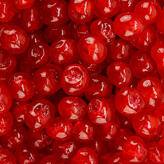 Cerises rouges - avec colorant, glacées, 1 kg