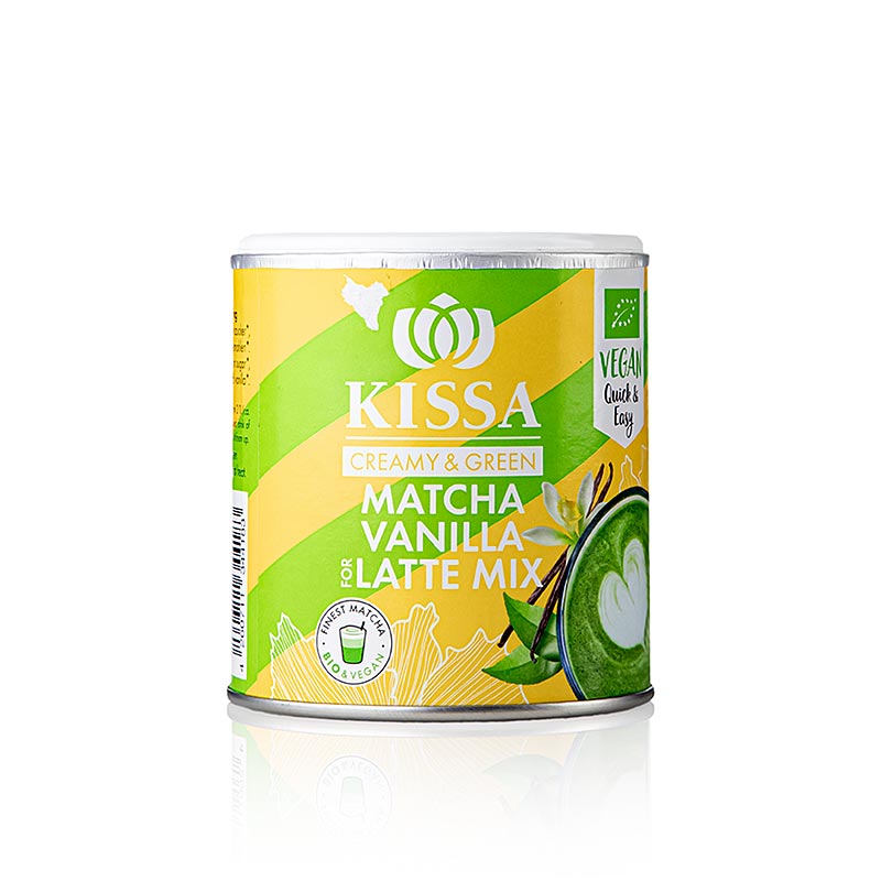 KISSA - Matcha Vanilla for Latte, Mélange de thé vert, BIO, 120 g